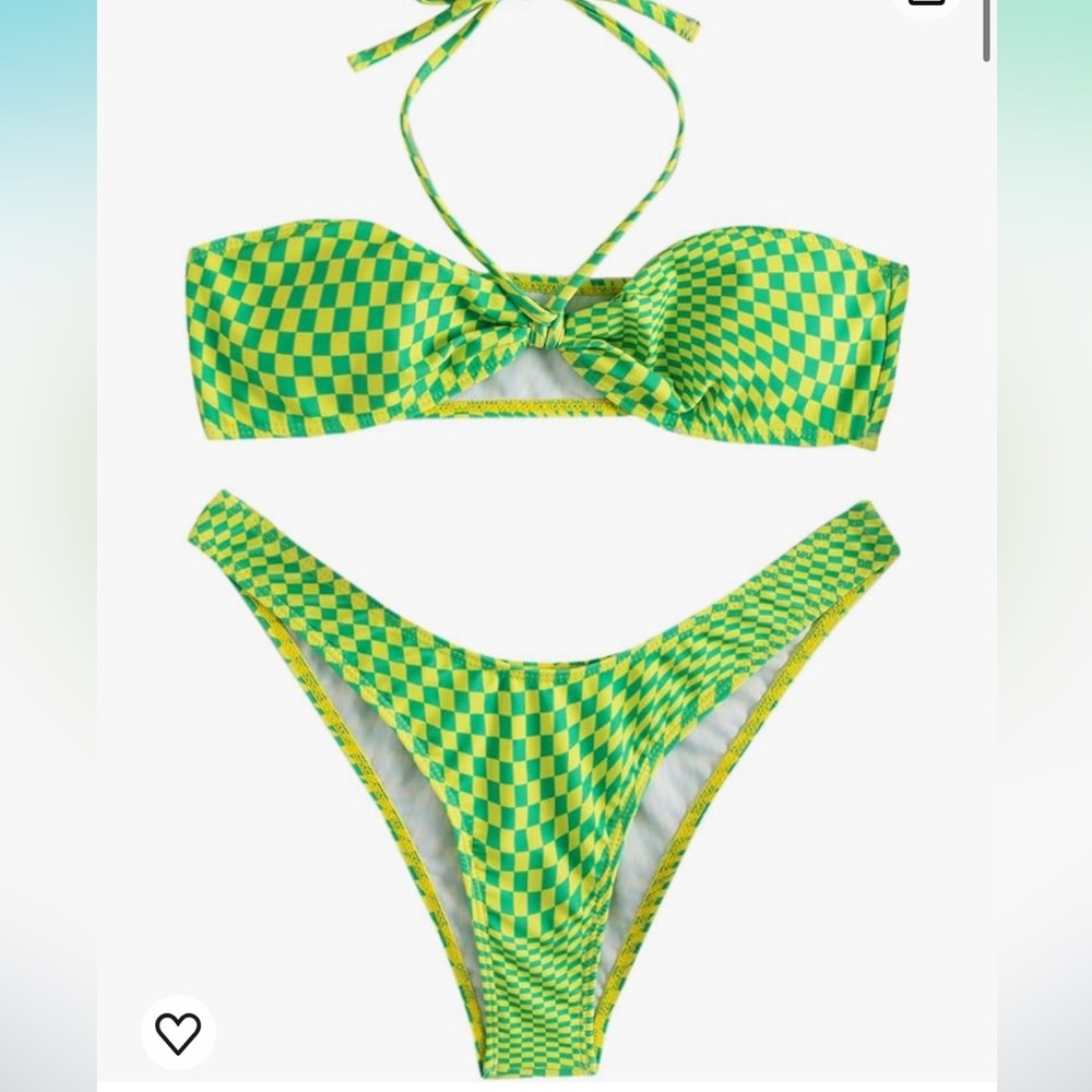 Criss Cross Halter Bikini Bathing Suits 2 Piece Swimsuits Green